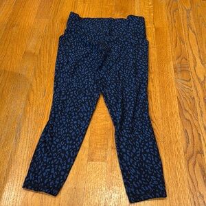 Athleta Black and Blue Patterned Leggings